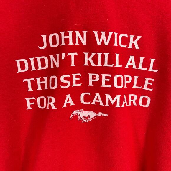 John Wick Camaro Red Pullover Hoodie Sweatshirt Mens Size Medium - Picture 2 of 4